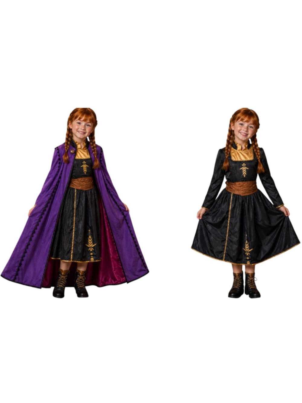 Disney Frozen Anna Costume Dress & Cape Girls Size 4–6X Official Disney Hallowee